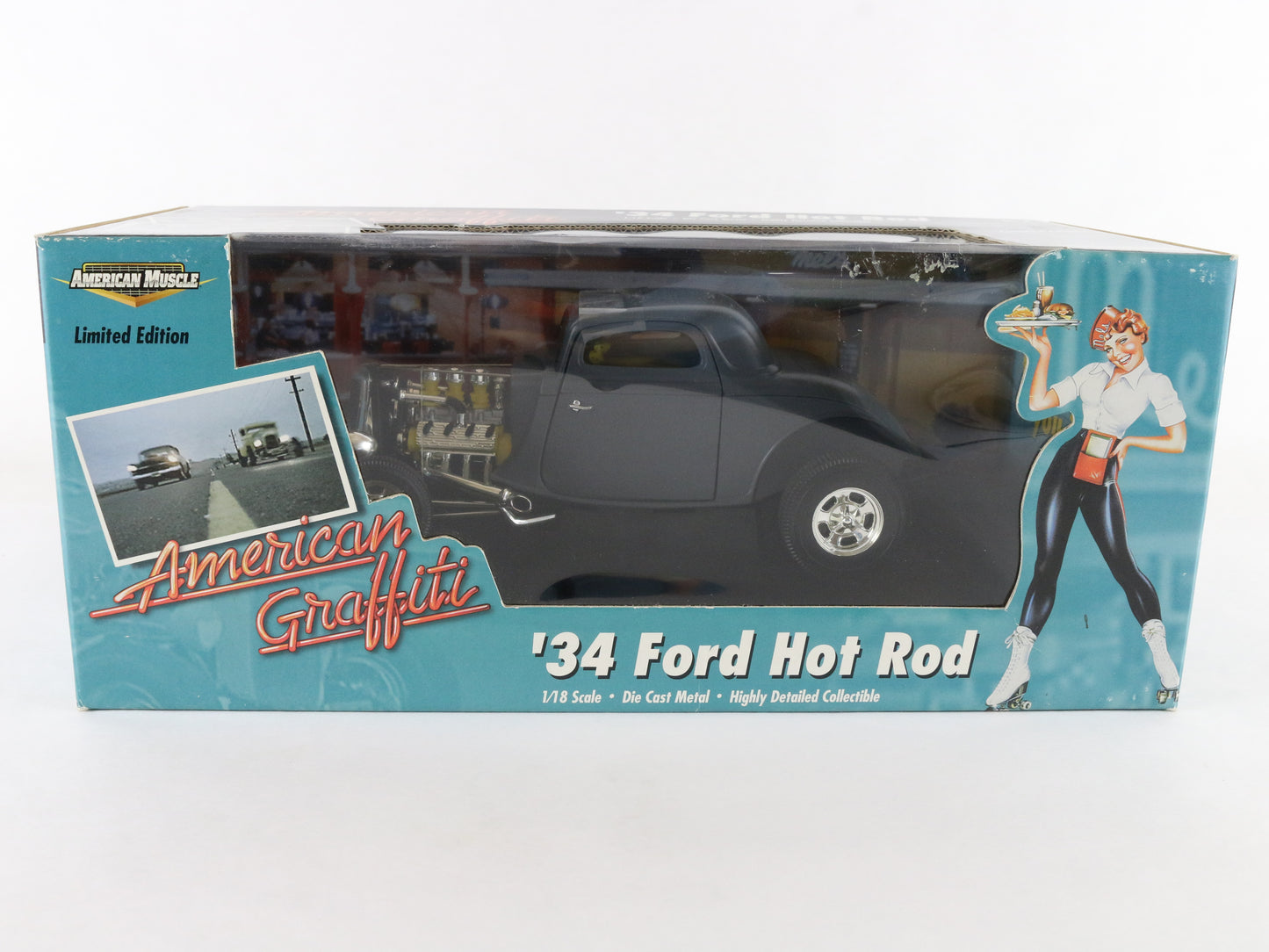 1934 '34 Ford Hot Rod Gray American Graffiti Muscle ERTL 1:18 Model Car 36604