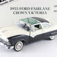 1955 Ford Fairlane Crown Victoria Black White Danbury Mint 1:24 Diecast 