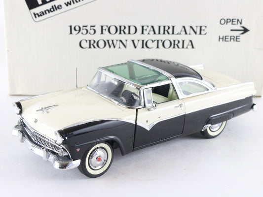 1955 Ford Fairlane Crown Victoria Black White Danbury Mint 1:24 Diecast 