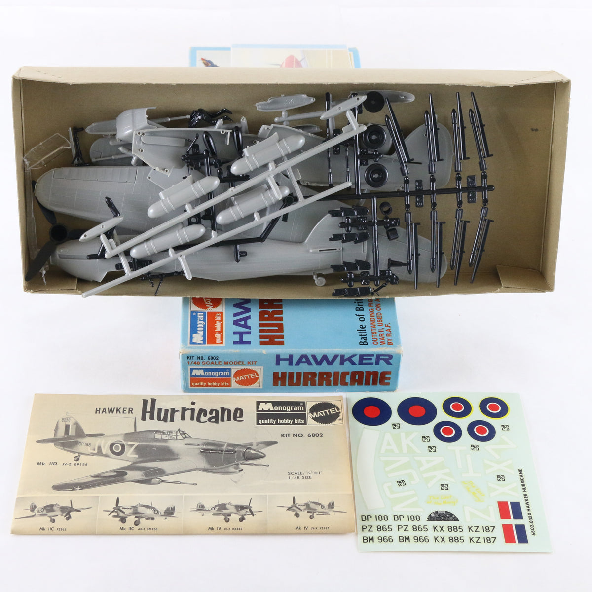 Hawker Hurricane British Fighter Plane Monogram 1:48 Model Aircraft Kit 6802