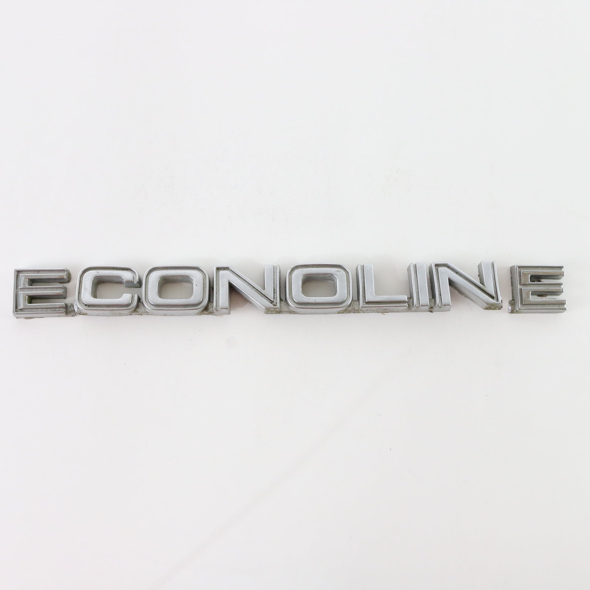 Vintage Econoline Van Plastic Silver Automobile Emblem Nameplate