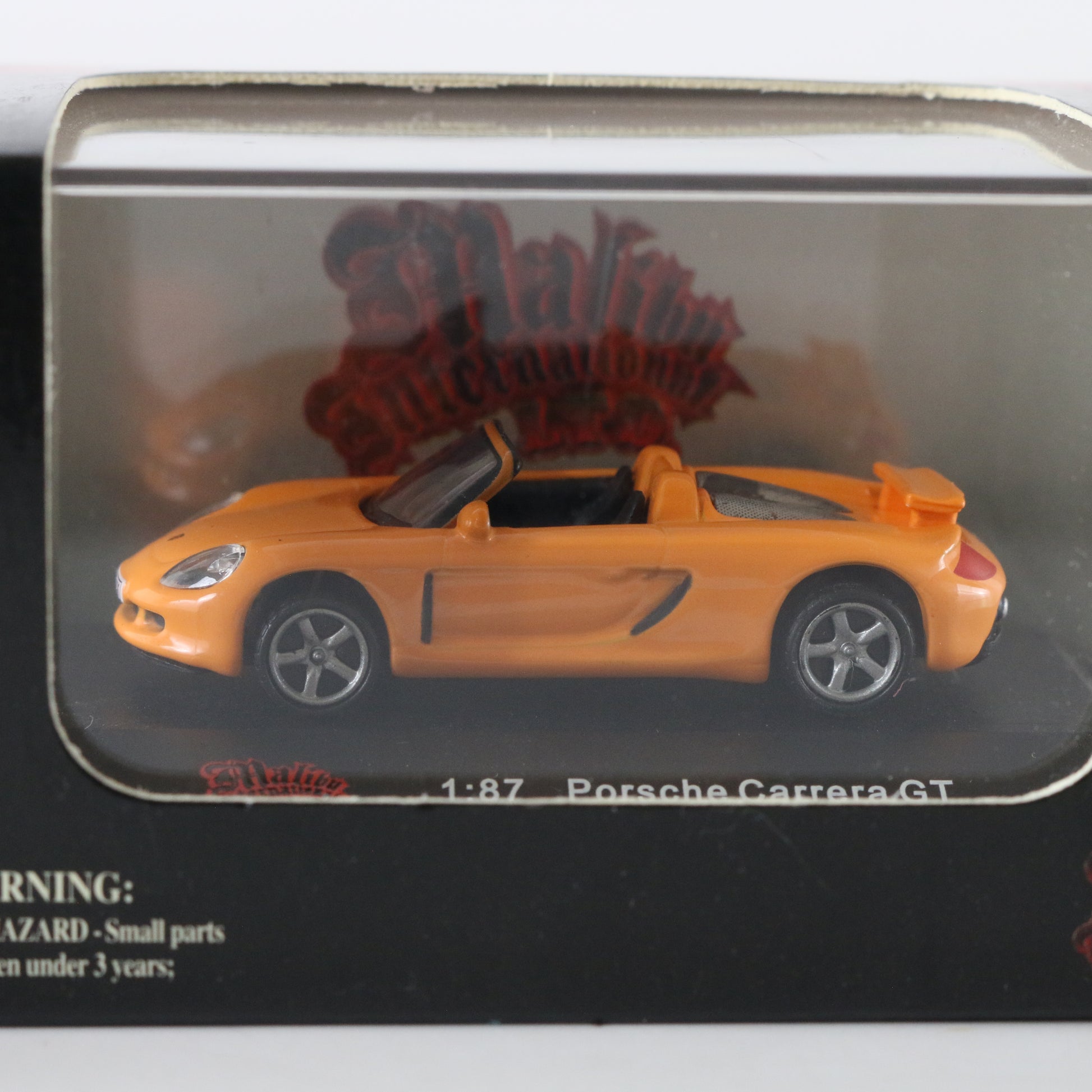 Porsche Carrera GT Orange Model Car Malibu HO Scale 1:87