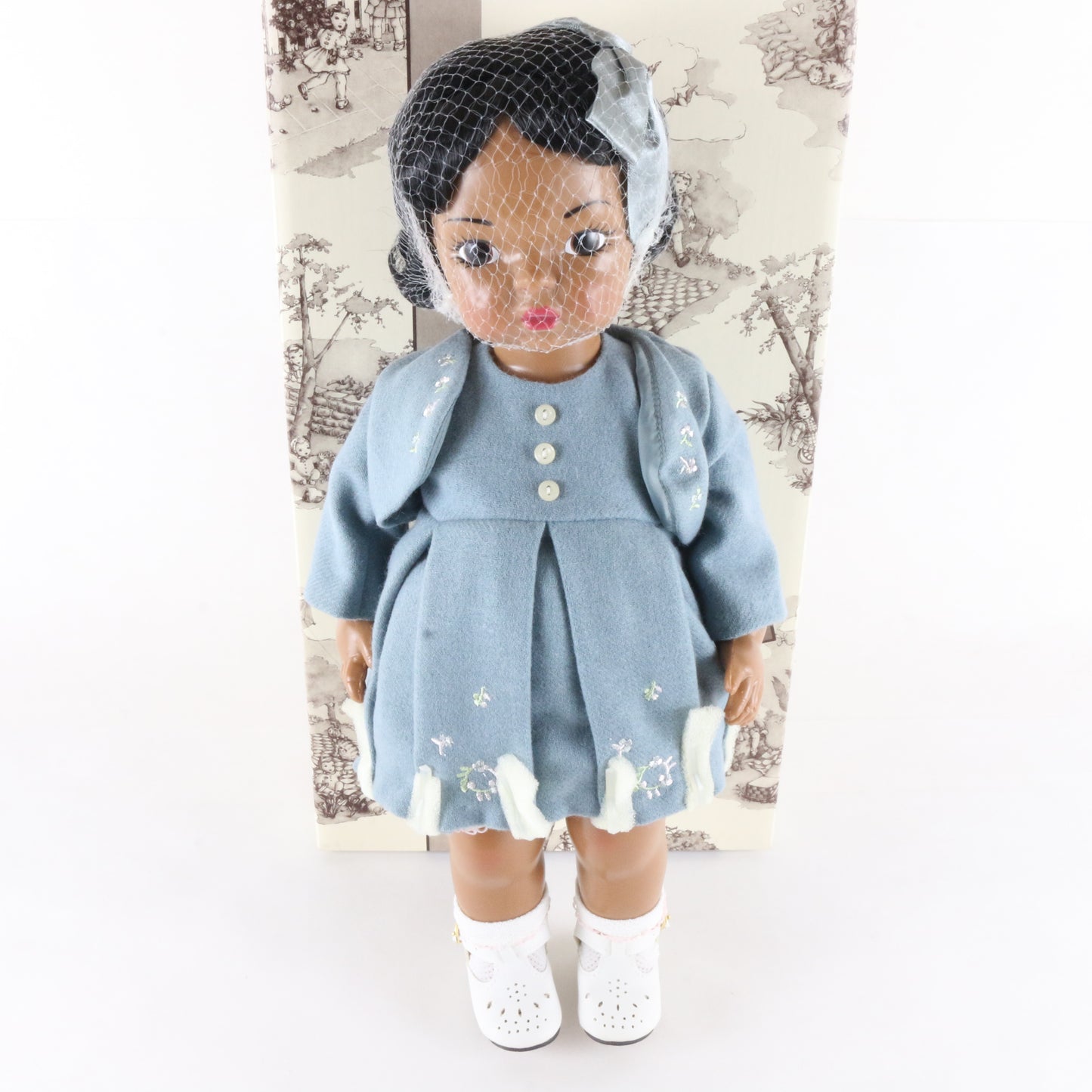 Terri Lee Bonnie Lou Sunday Best Black 16" Doll W/ Blue Dress & Extras 90023