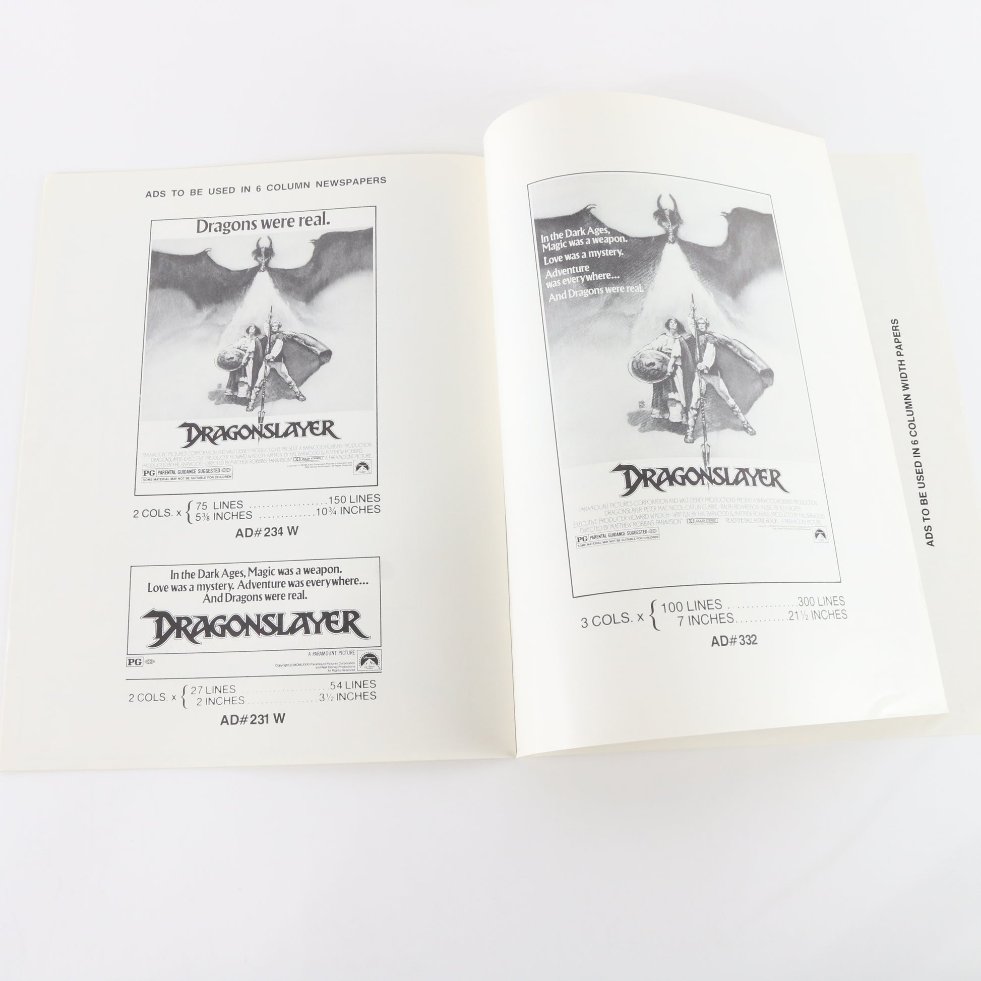 Dragonslayer 1981 Paramount Disney Original Movie Press Booklet