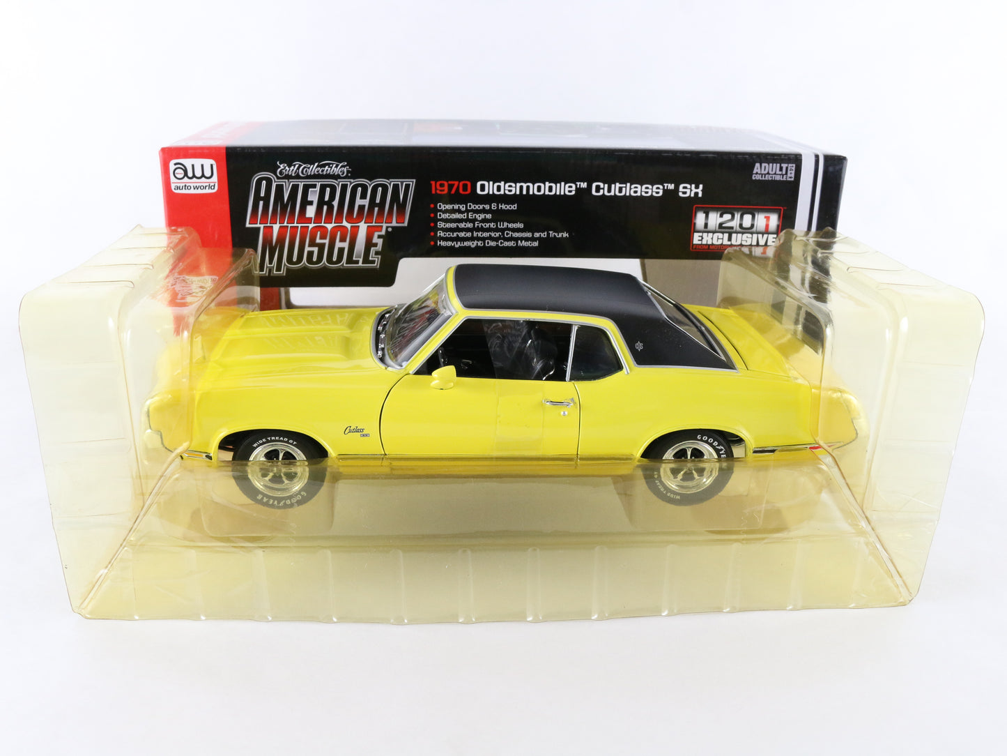 1970 Oldsmobile Cutlass SX Yellow 1201 Exclusive Auto World Am ERTL 1:18 4203