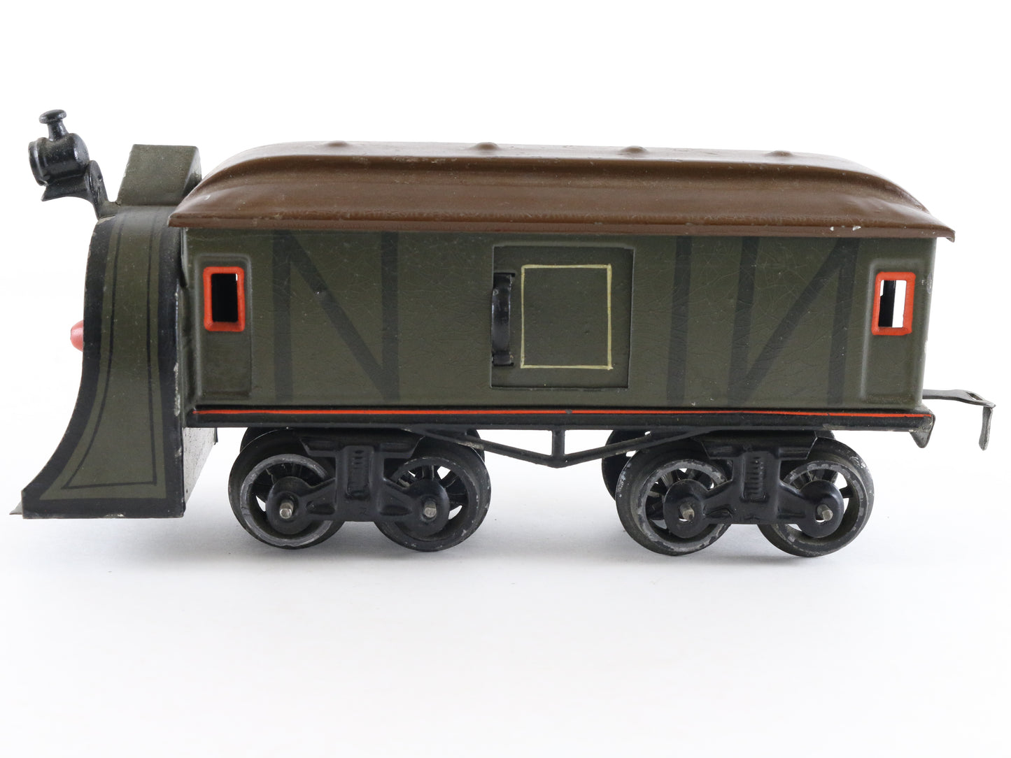 Bing Prewar O Rotary Snow Plow Tinplate Metal Train German Painted VERY NICE