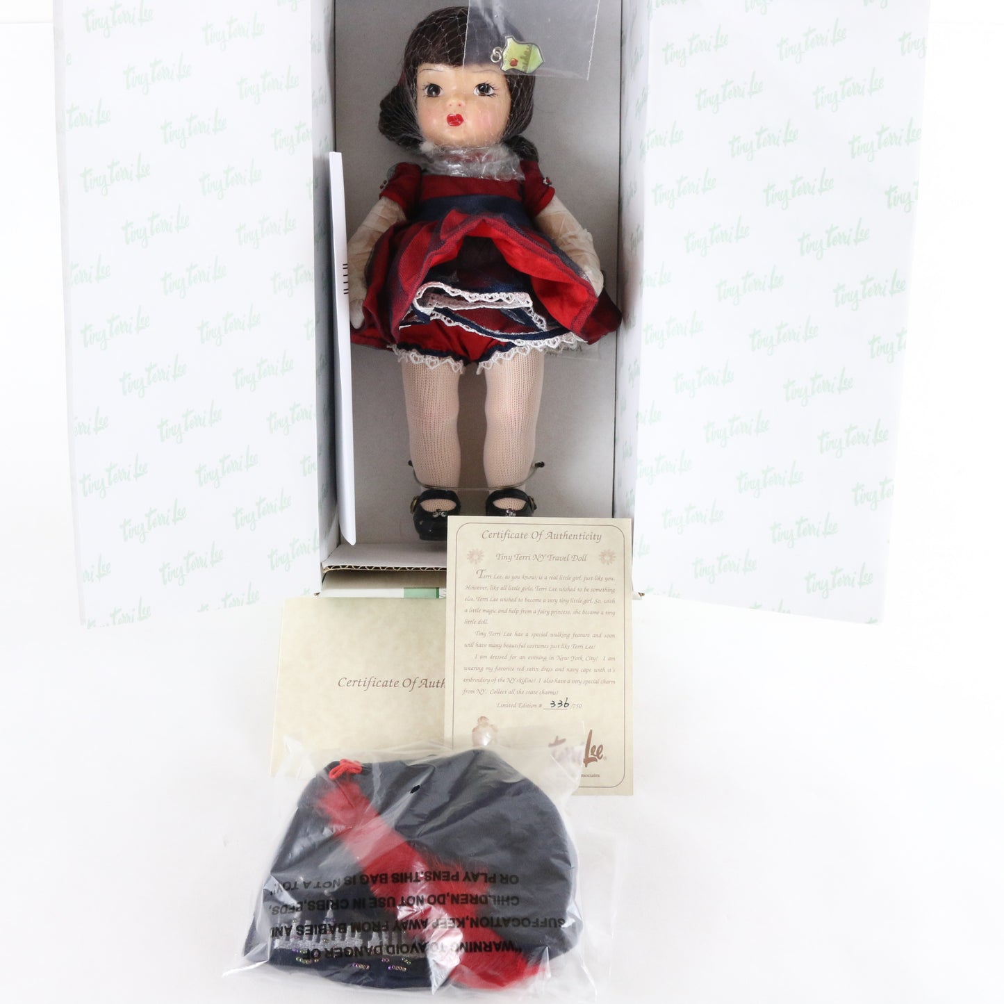 Tiny Terri Lee New York NY Travel Red Dress 10" Doll 336/750 40024 W/ Extras