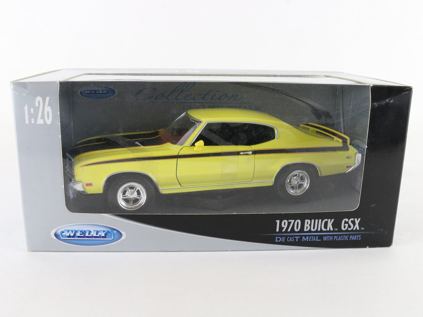 1970 Buick Gsx Yellow Black Welly 1:26 Diecast Model Car 22433w