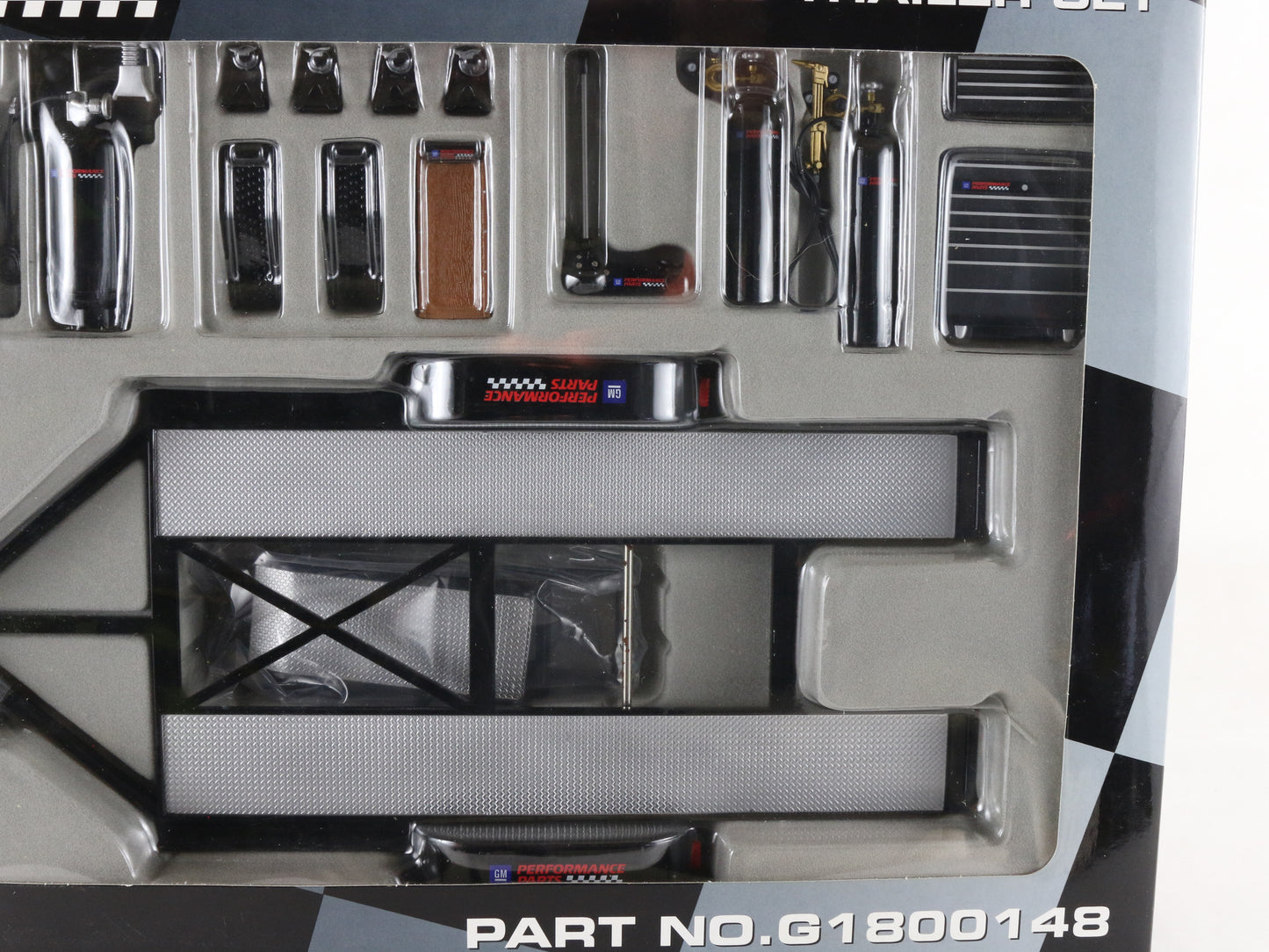Performance Parts Gm Black & Silver Diecast Tool & Trailer Set GMP 1:18 G1800148