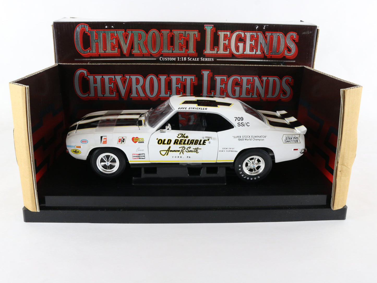 1969 Camaro Z28 Prostock Strickler No 2 White Chevrolet Legends ERTL 1:18 29265P