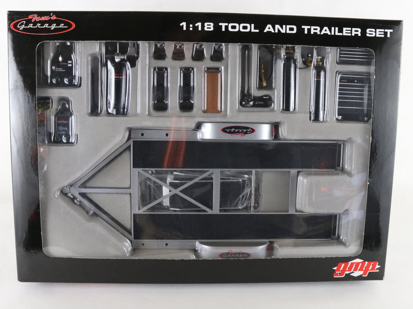 Toms Garage Black & Silver Diecast Tool & Trailer Set GMP 1:18 Model G1800158