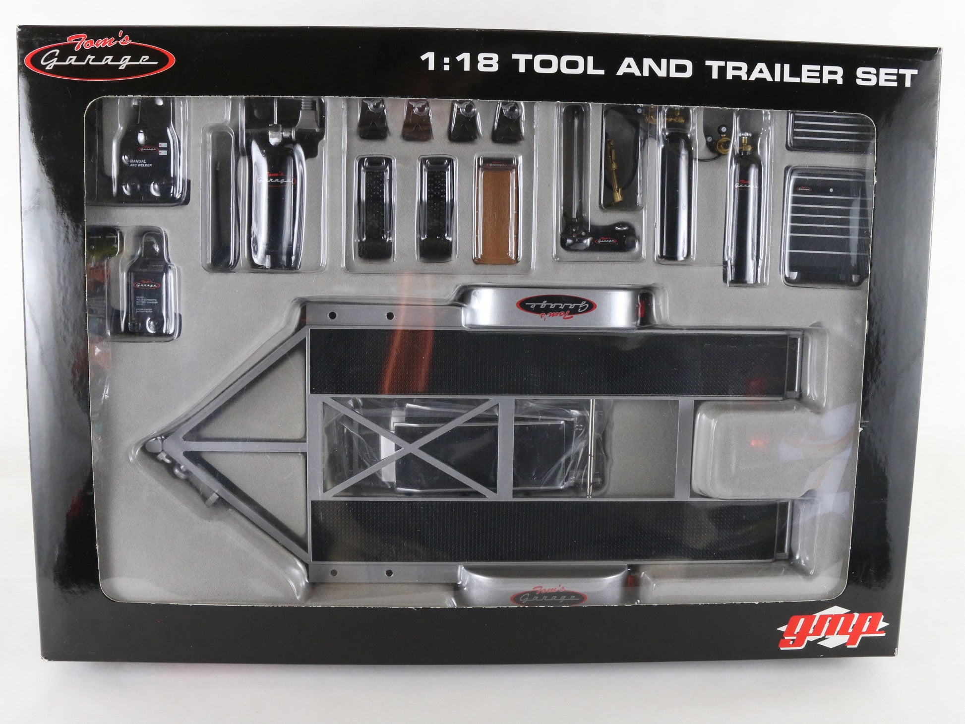 Toms Garage Black & Silver Diecast Tool & Trailer Set GMP 1:18 Model G1800158