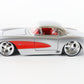 1957 Chevy Corvette Silver & Red Jada Toys 1:24 Model Car 90937