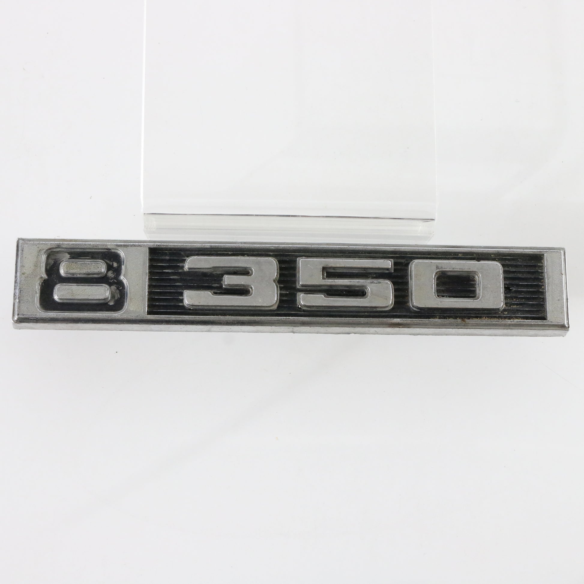 Vintage Chevrolet 8 350 GMC Metal Black Fender Emblem