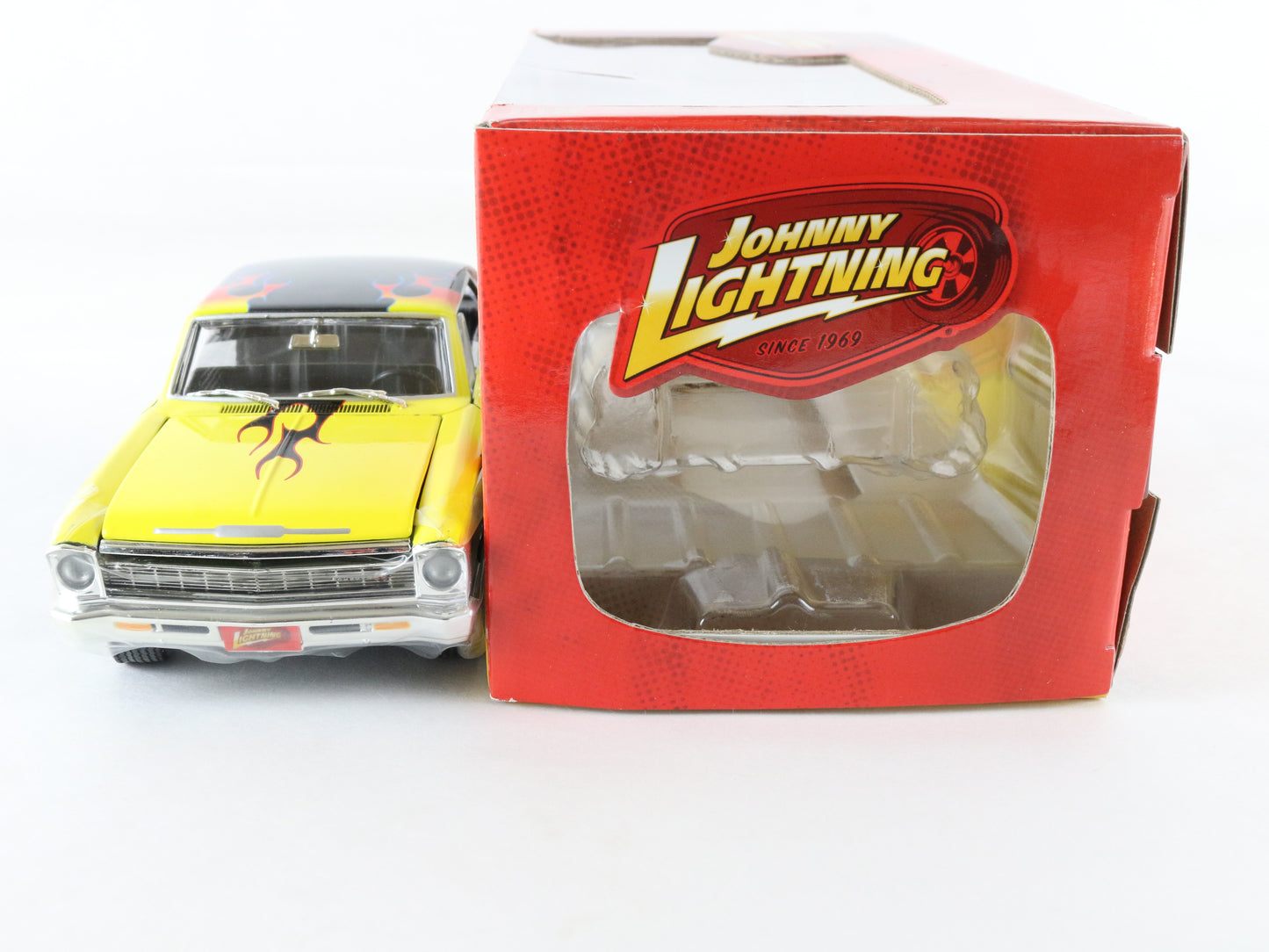 1966 '66 Chevy Nova SS Black Musclecars R27 Johnny Lightning 1:24 Diecast 51105