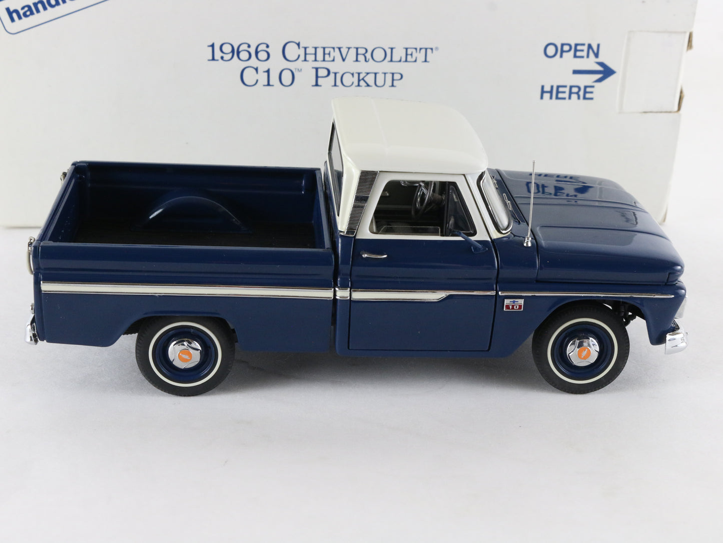 1966 Chevrolet C10 Pickup Truck Blue White Danbury Mint 1:24 Diecast Model