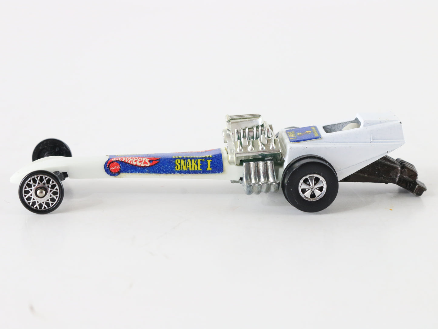 Vintage Hot Wheels Don Prudhomme Snake 1 White Fuel Dragster Mattel 1:64 5951002