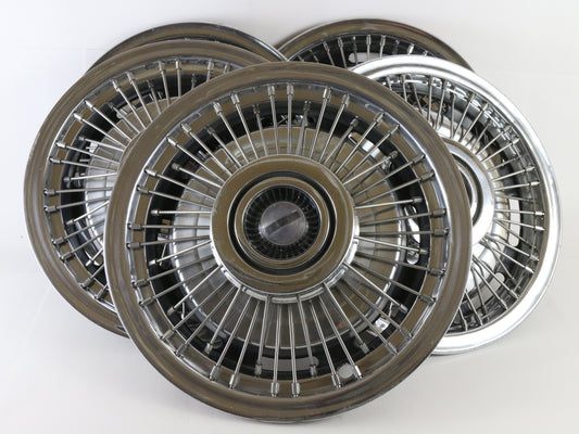 Lot Of 2 Vintage 1953 Cadillac Metal Wheel Hubcaps 15"