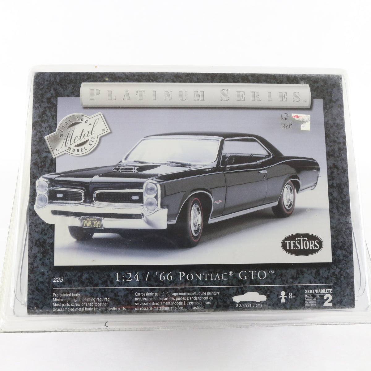 1966 '66 Pontiac GTO Platinum Series Testors 1:24 Metal Model Car Kit 223