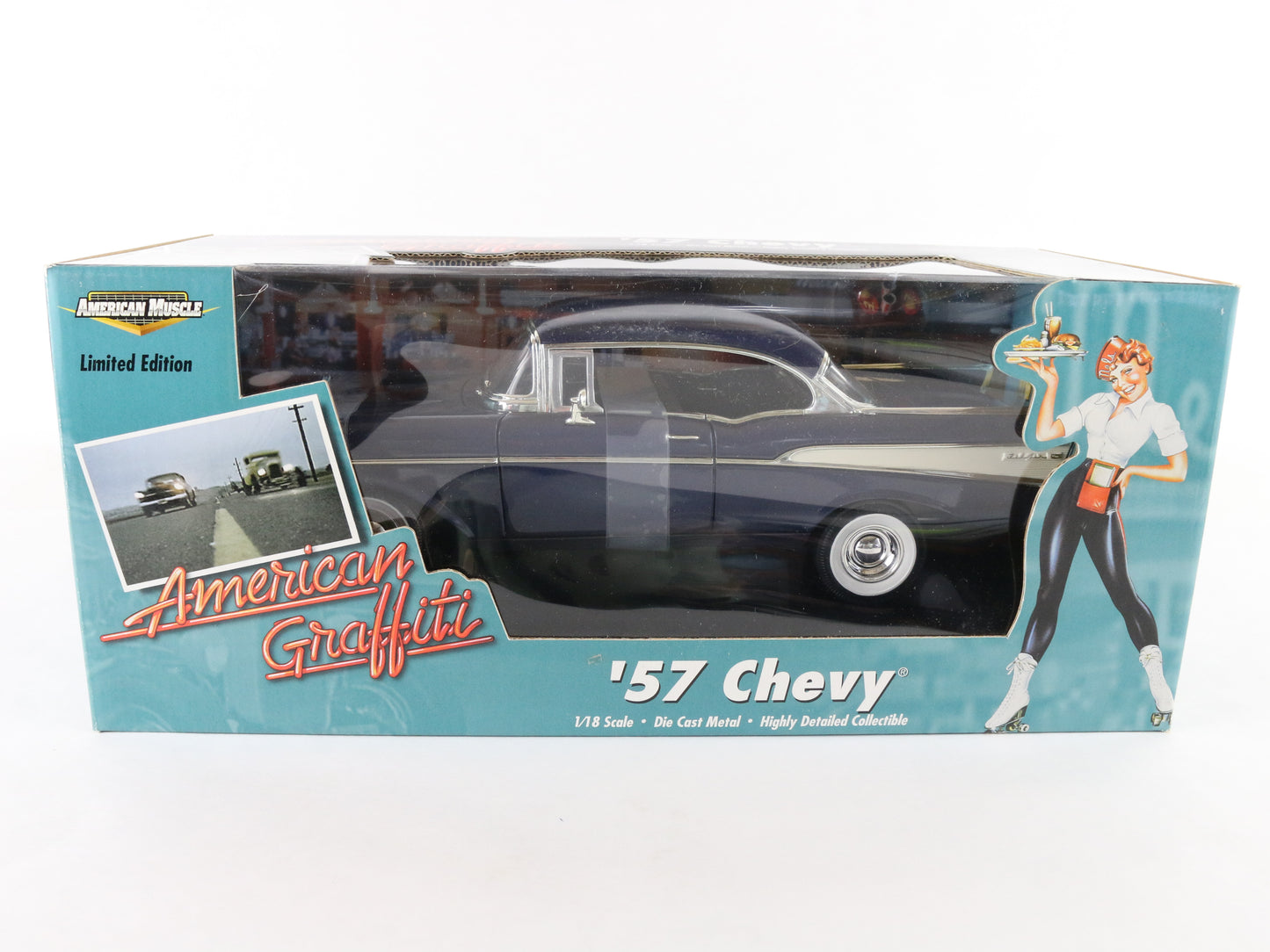 1957 '57 Chevrolet Blue American Graffiti ERTL 1:18 Diecast Model Car 36604