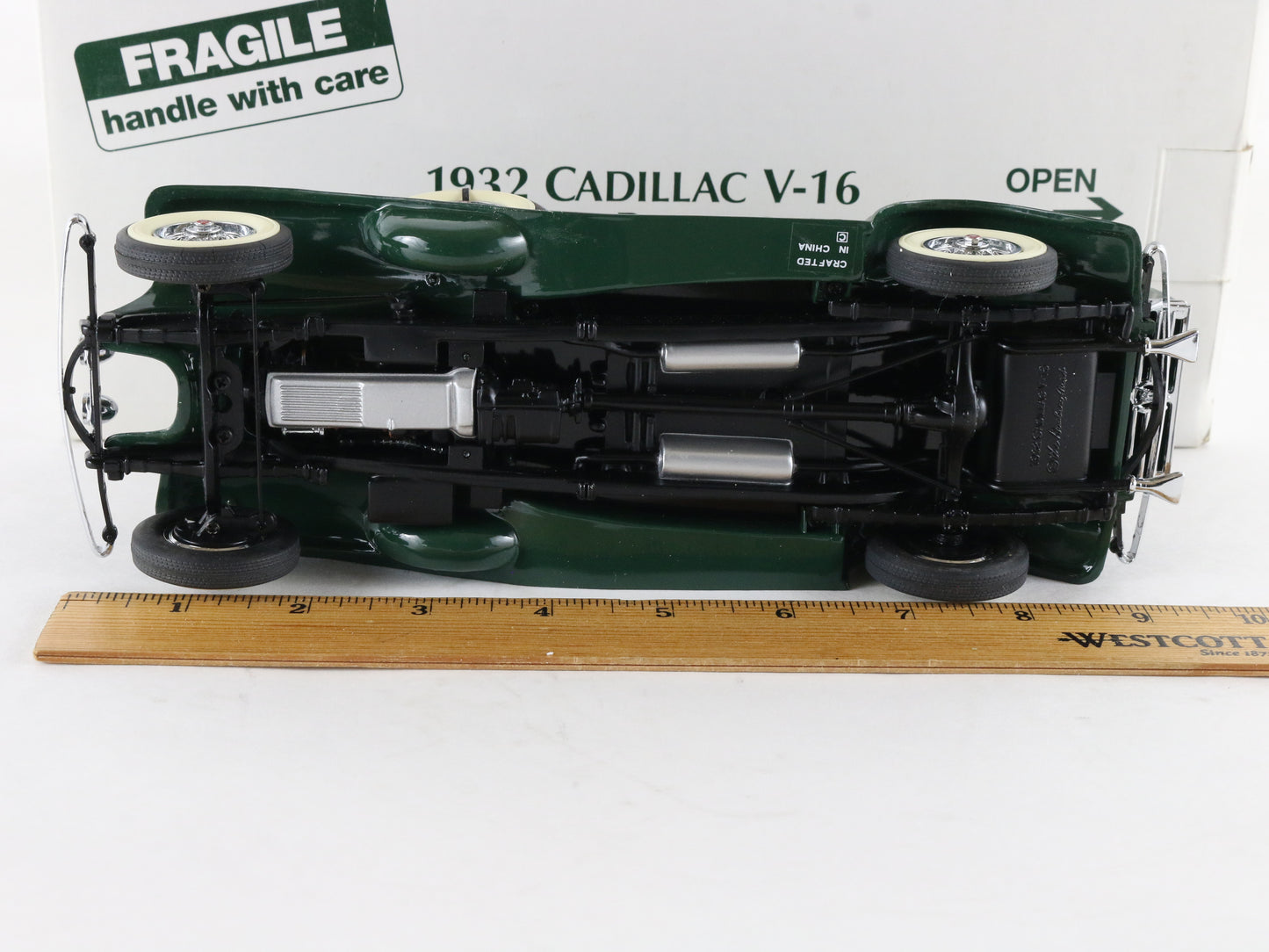 1932 Cadillac V-16 Sport Phaeton Convertible Green Tan Danbury Mint 1:24 Diecast