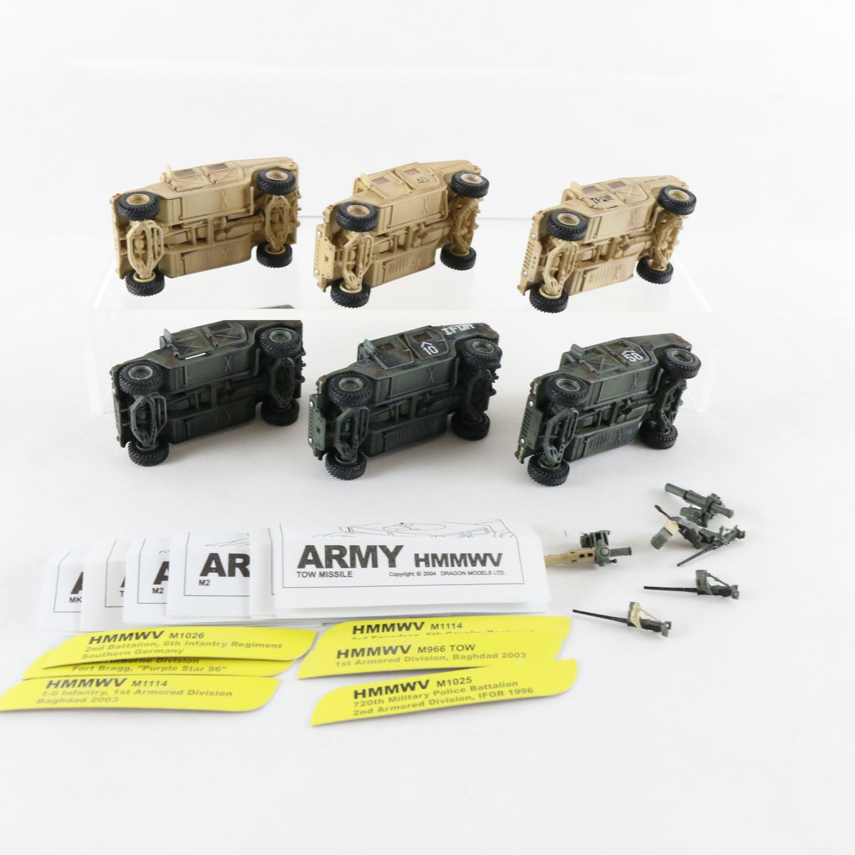 Lot Of 6 M1114 M1025 M1026 M966 HMMWV Military Trucks Dragon 1:72 Models