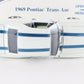 1969 Pontiac Trans Am Coupe Cameo White Blue Danbury Mint 1:24 Diecast Model