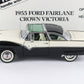 1955 Ford Fairlane Crown Victoria Black White Danbury Mint 1:24 Diecast Model