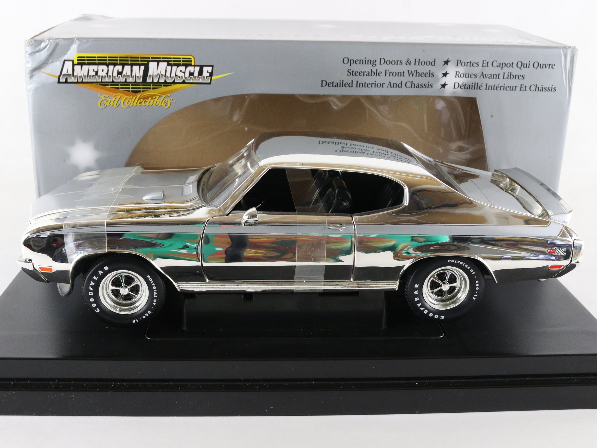 ERTL American Muscle 1:18 1970 Buick GSX Shining Stars Chrome Diecast 33730