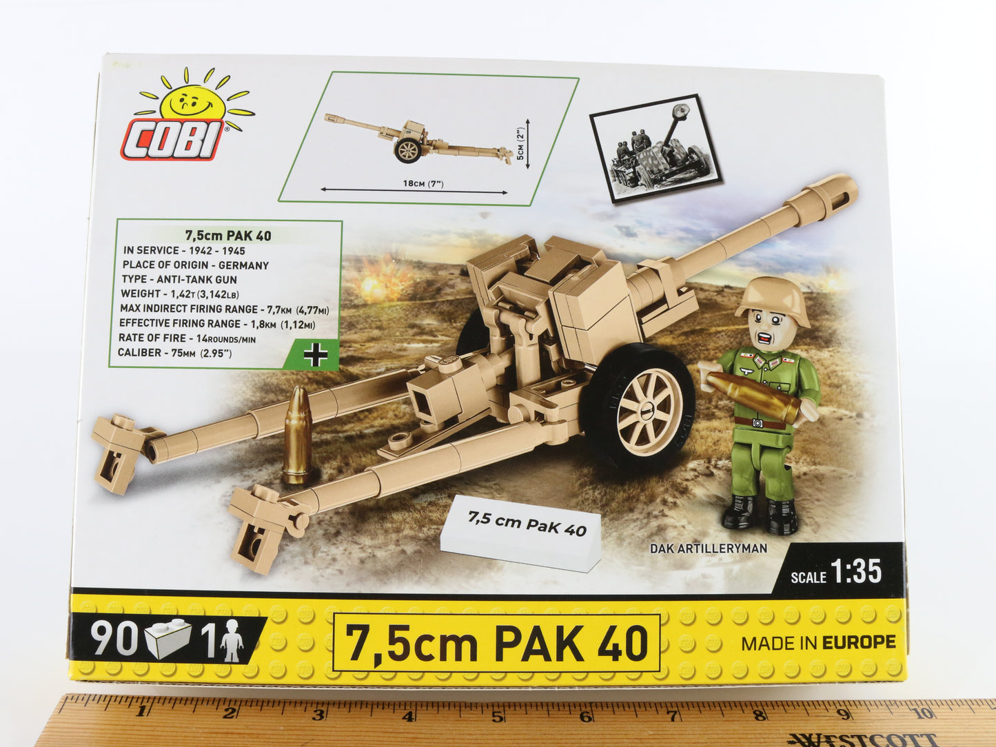 7 5 Cm Pak 40 Anti Tank Gun WW2 Historical Collection Cobi 1:35 2252