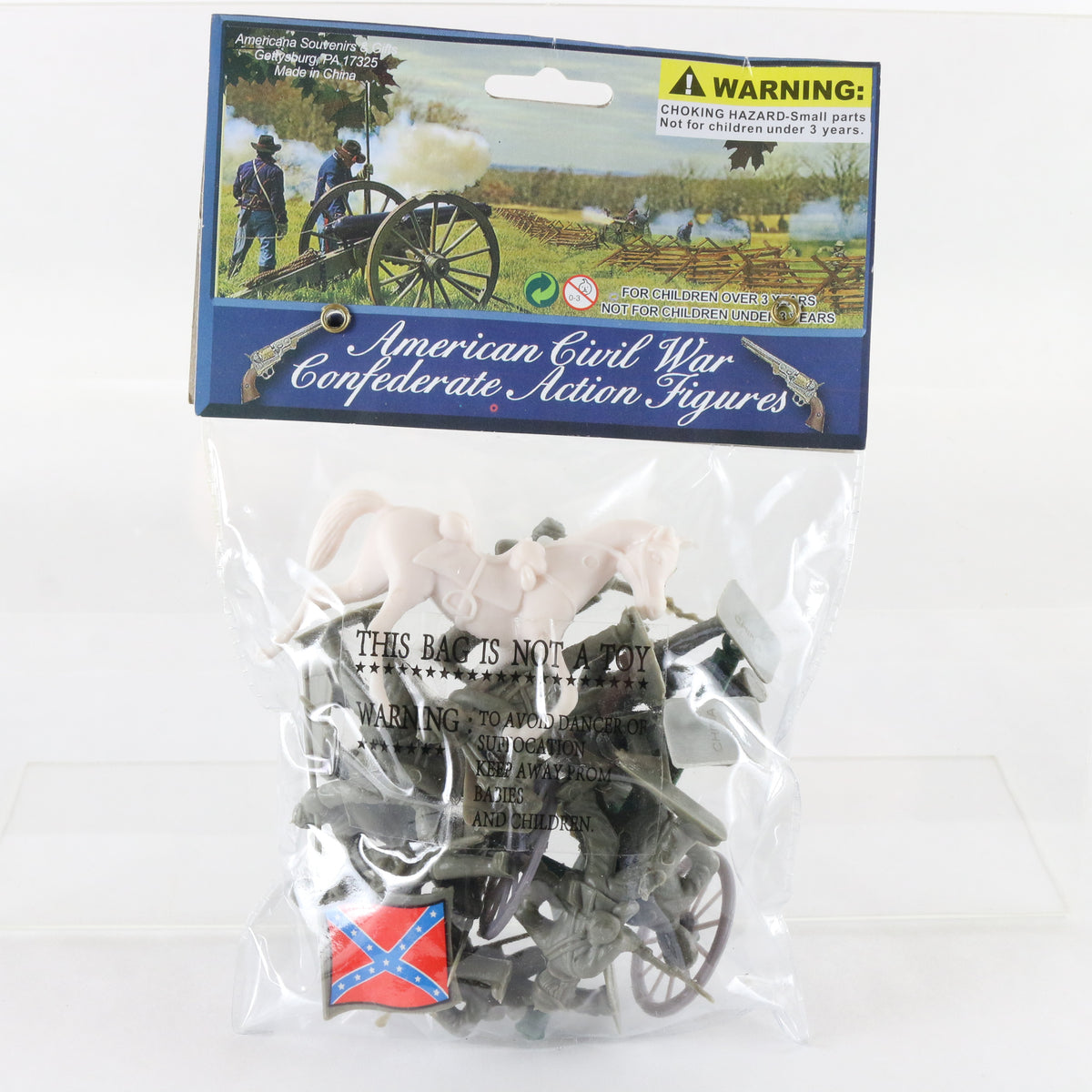 Set Of American Civil War Confederate Soldiers 2.5" Plastic Figures Americana