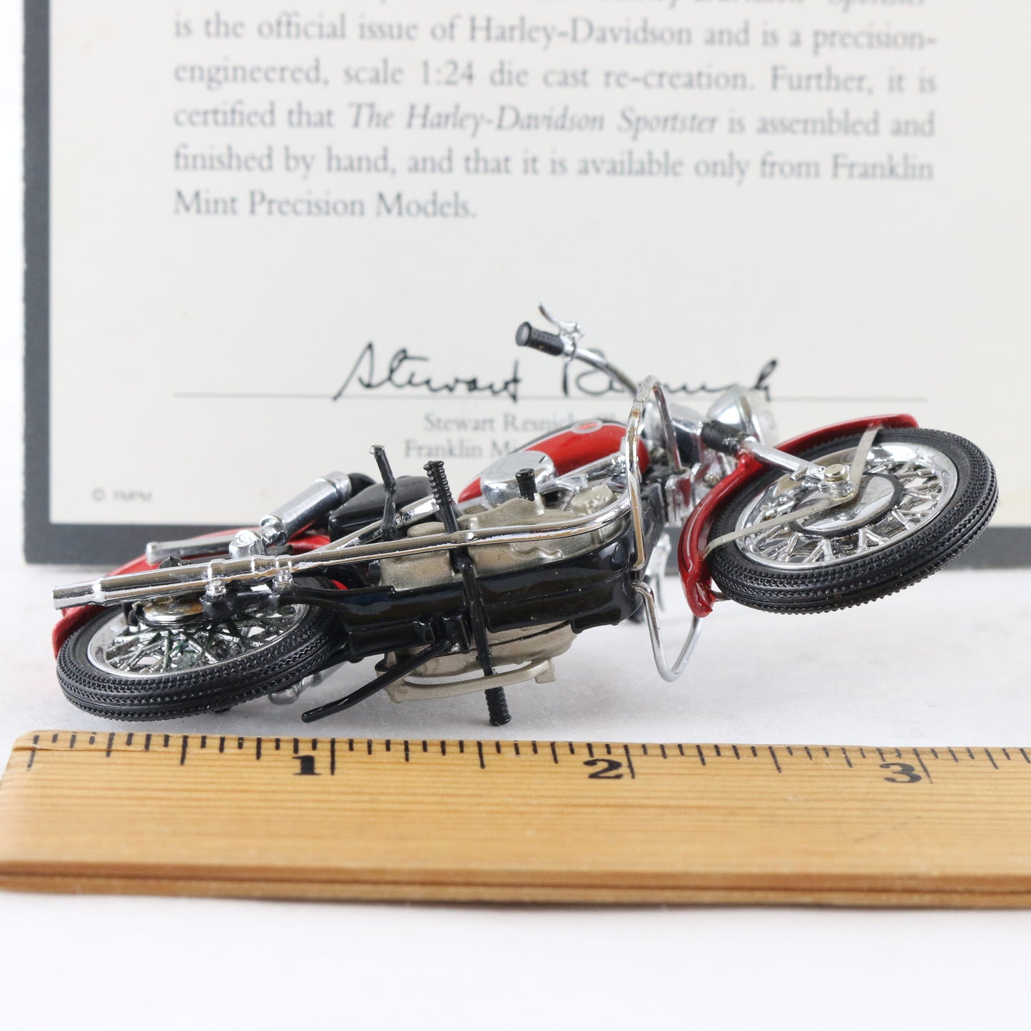 1957 Harley Davidson Sportster Red Black Franklin Mint 1:24 Model Motorcycle