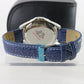 Croton Japan Quartz Mens Watch Blue & Silver Stainless Steel Leather Band 10 Atm