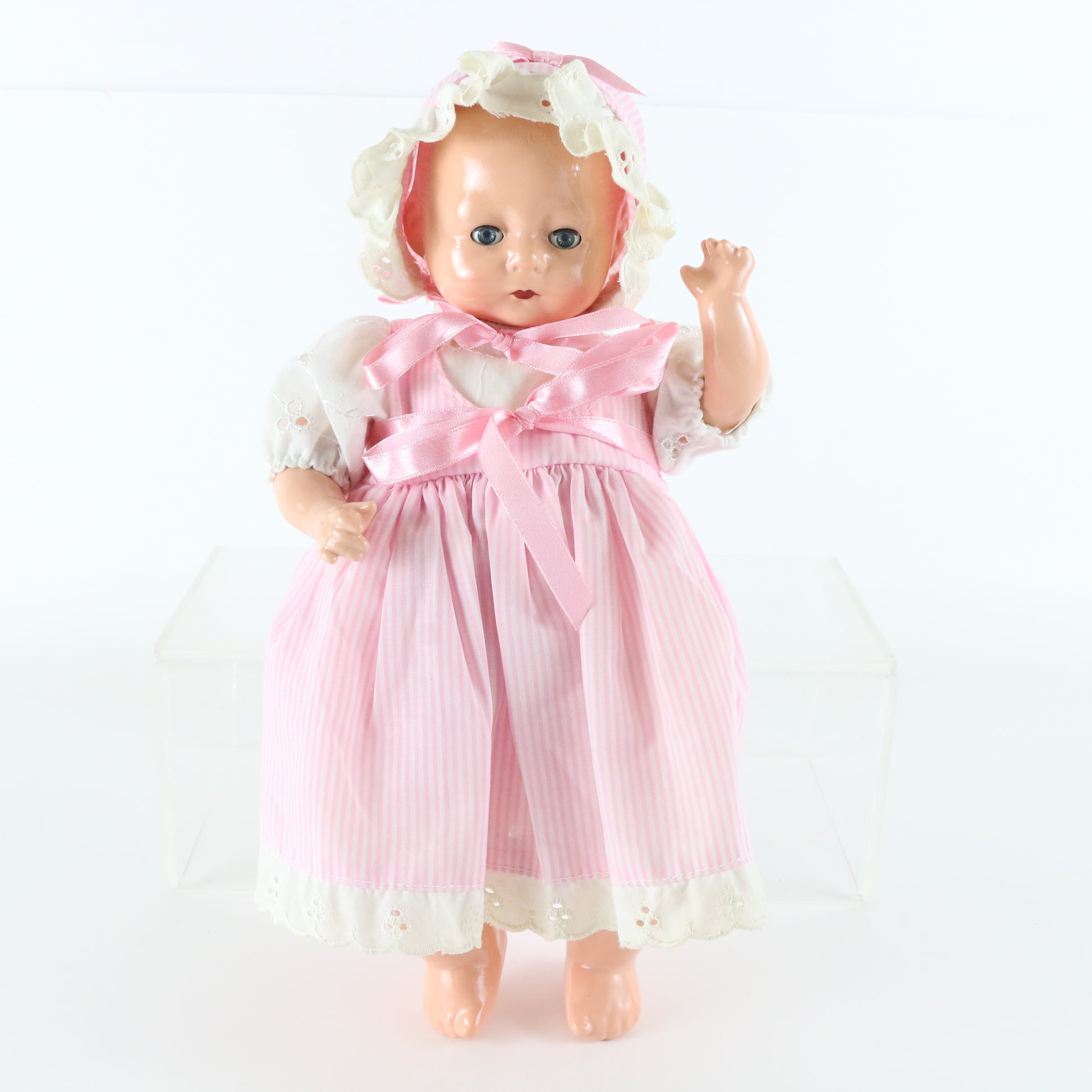 Tynie Twins Pink Dress Girl Horsman 13" Doll W/ Pink Cap Tw14