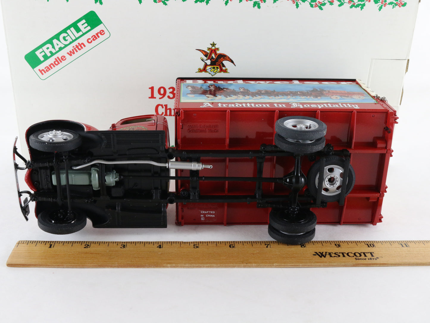 1930s Budweiser Christmas Delivery Truck Red Danbury Mint 1:24 Diecast Model