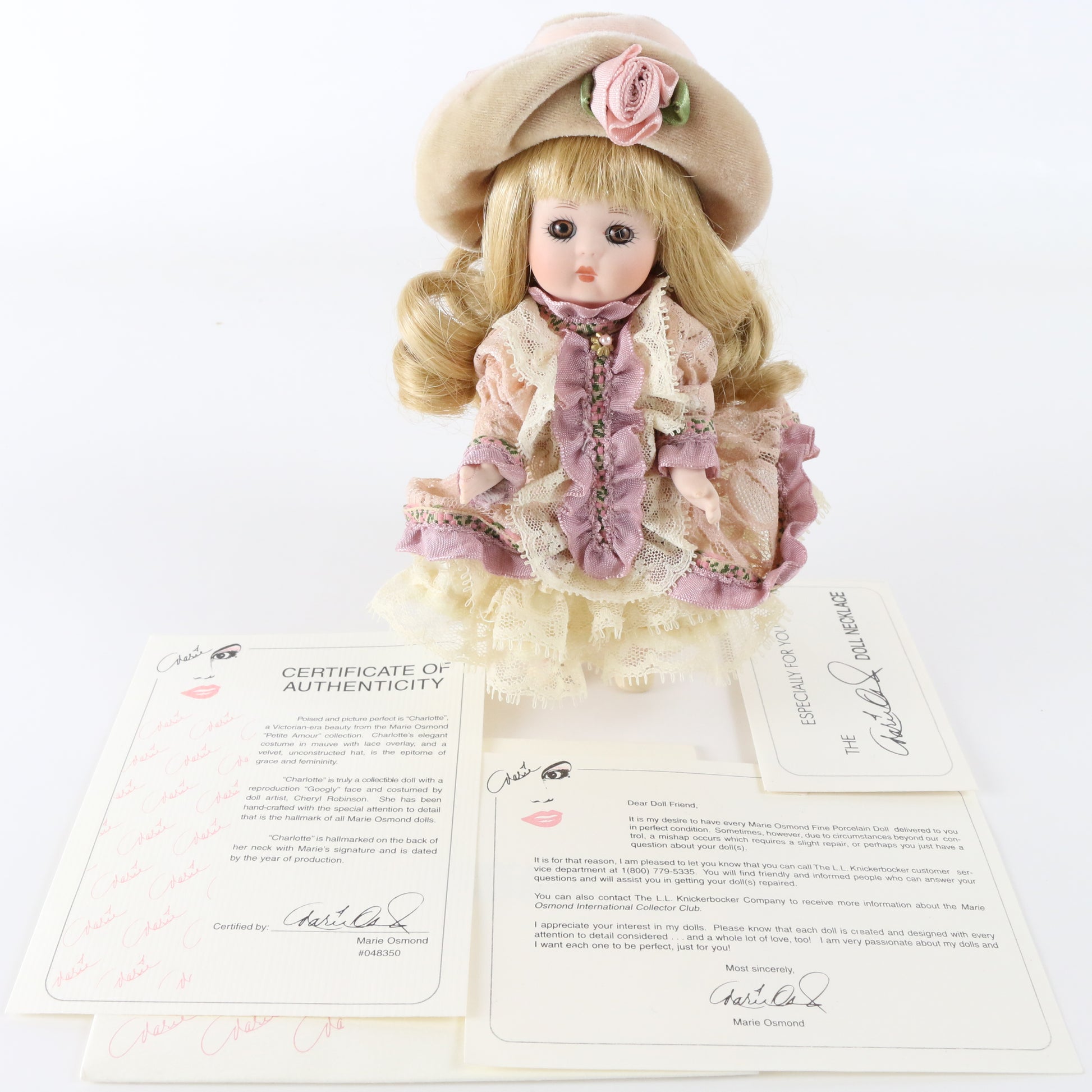Charlotte Petite Amour Marie Osmond Small 6.5" Porcelain Girl Doll