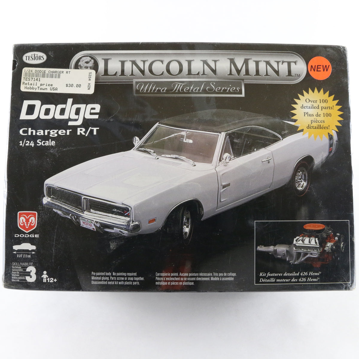 Dodge Charger R/T Lincoln Mint Ultra Testors 1:24 Metal Model Car Kit 7141