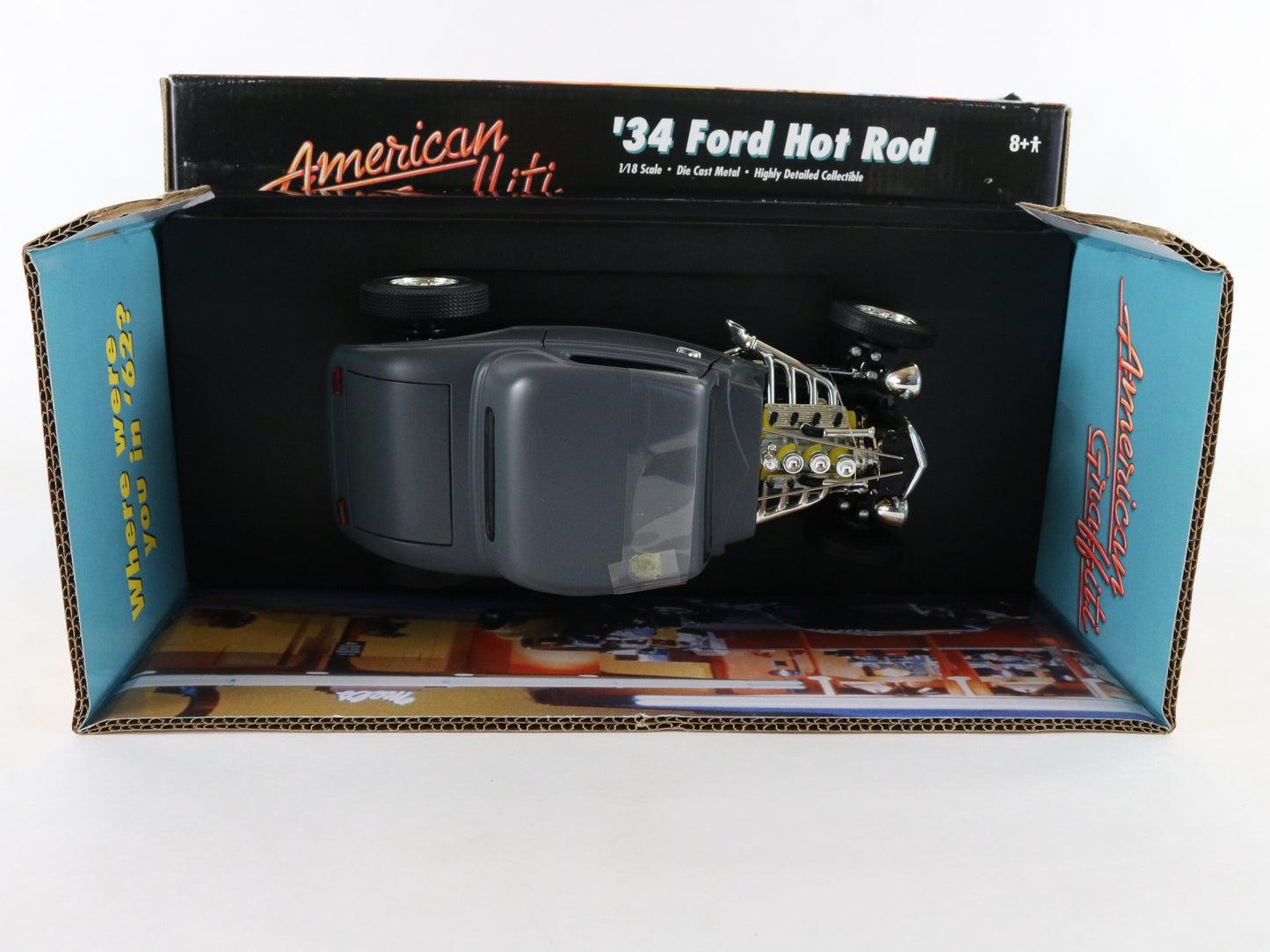 1934 '34 Ford Hot Rod Gray American Graffiti Muscle ERTL 1:18 Model Car 36604