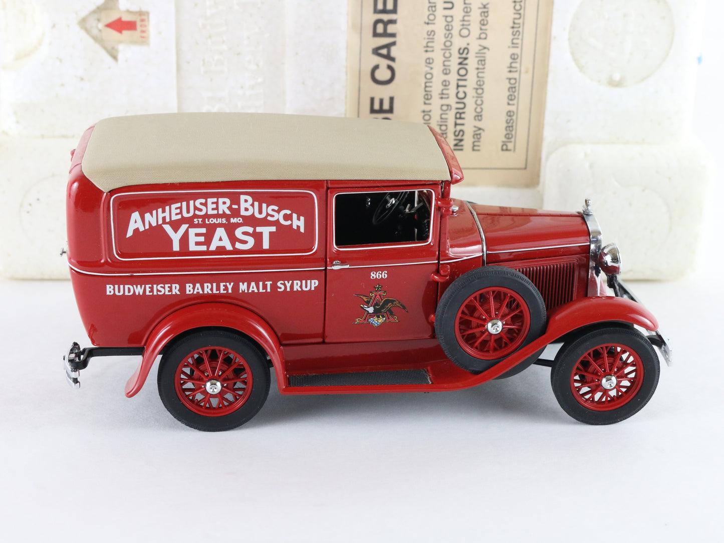1931 Budweiser Delivery Truck Red Tan Danbury Mint 1:24 Diecast Model Car