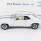 1969 Pontiac Trans Am Coupe Cameo White Blue Danbury Mint 1:24 Diecast Model