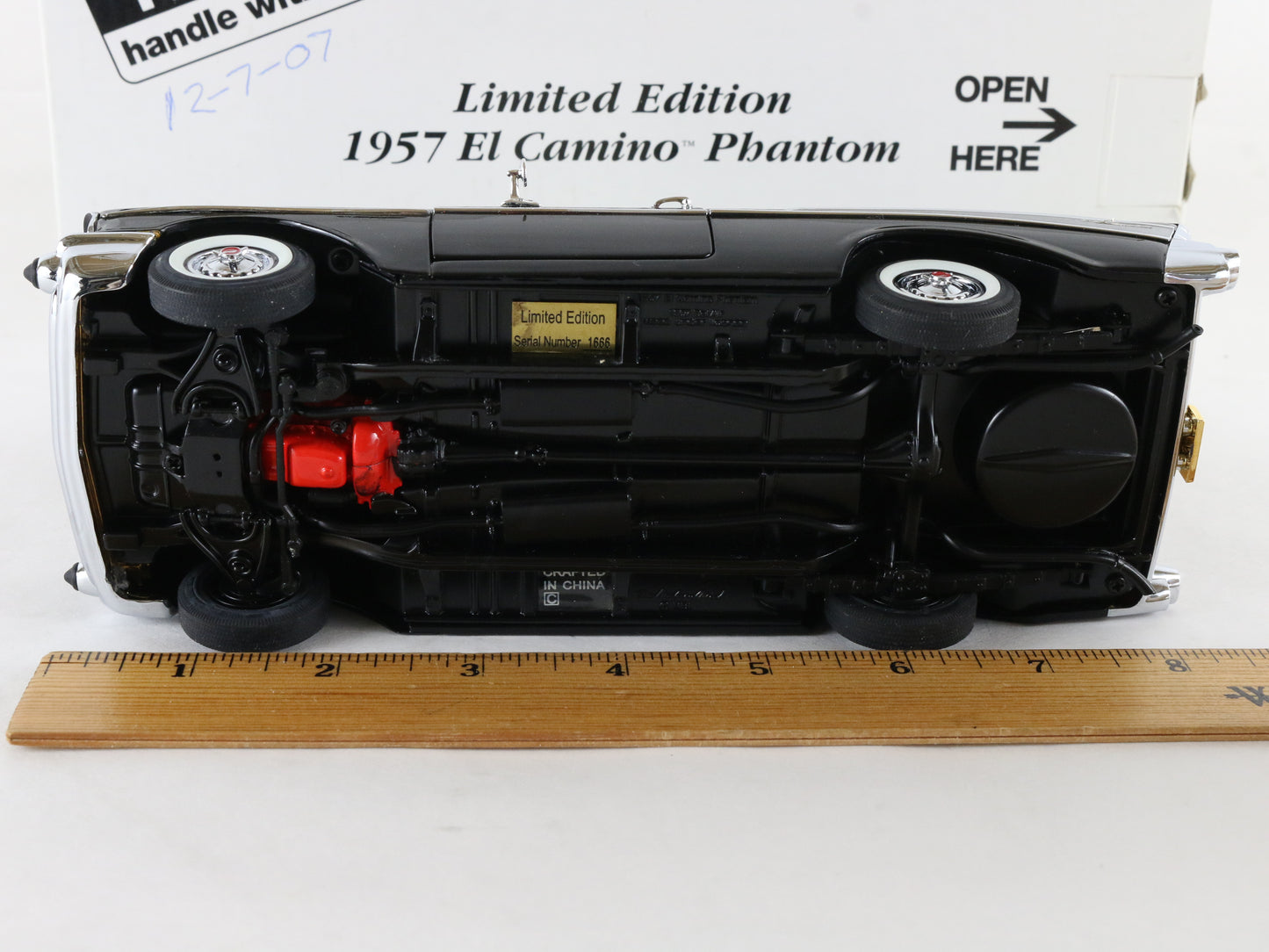 1957 Chevy El Camino Phantom Black White Danbury Mint 1:24 Diecast Model 1666