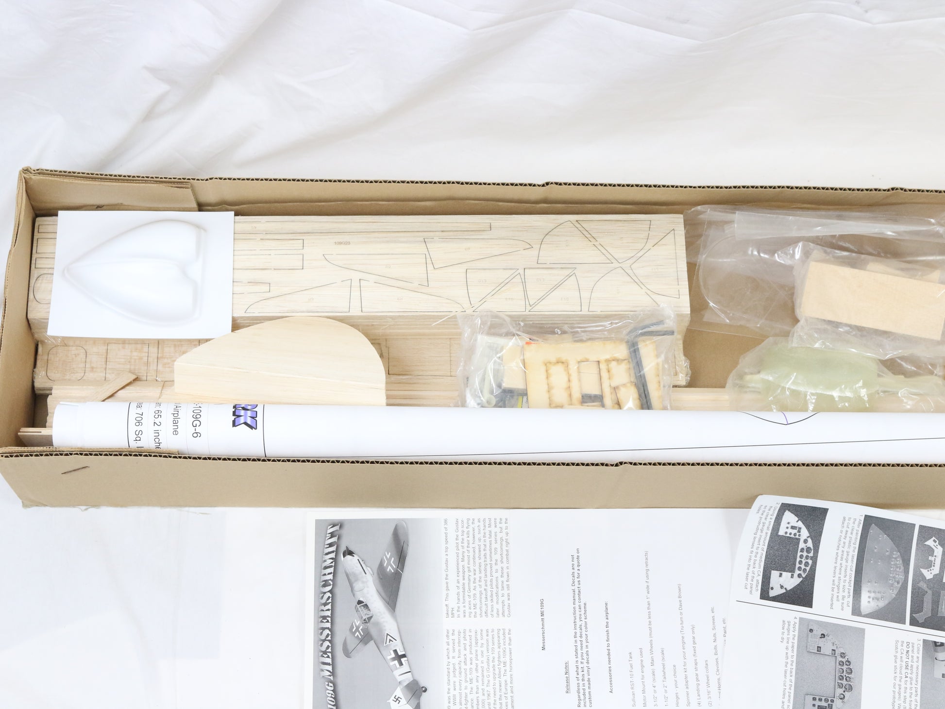 Skyshark Me-109g Messerschmitt 1/6 Scale Balsa Plywood 65.2" Wingspan