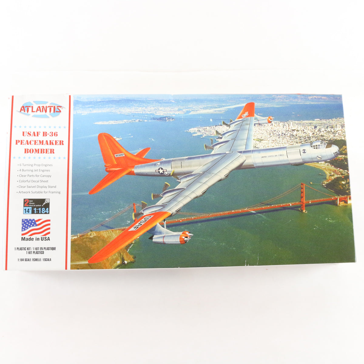 USAF B-36 Peacemaker Bomber Plane Atlantis 1:184 Model Aircraft Kit H205