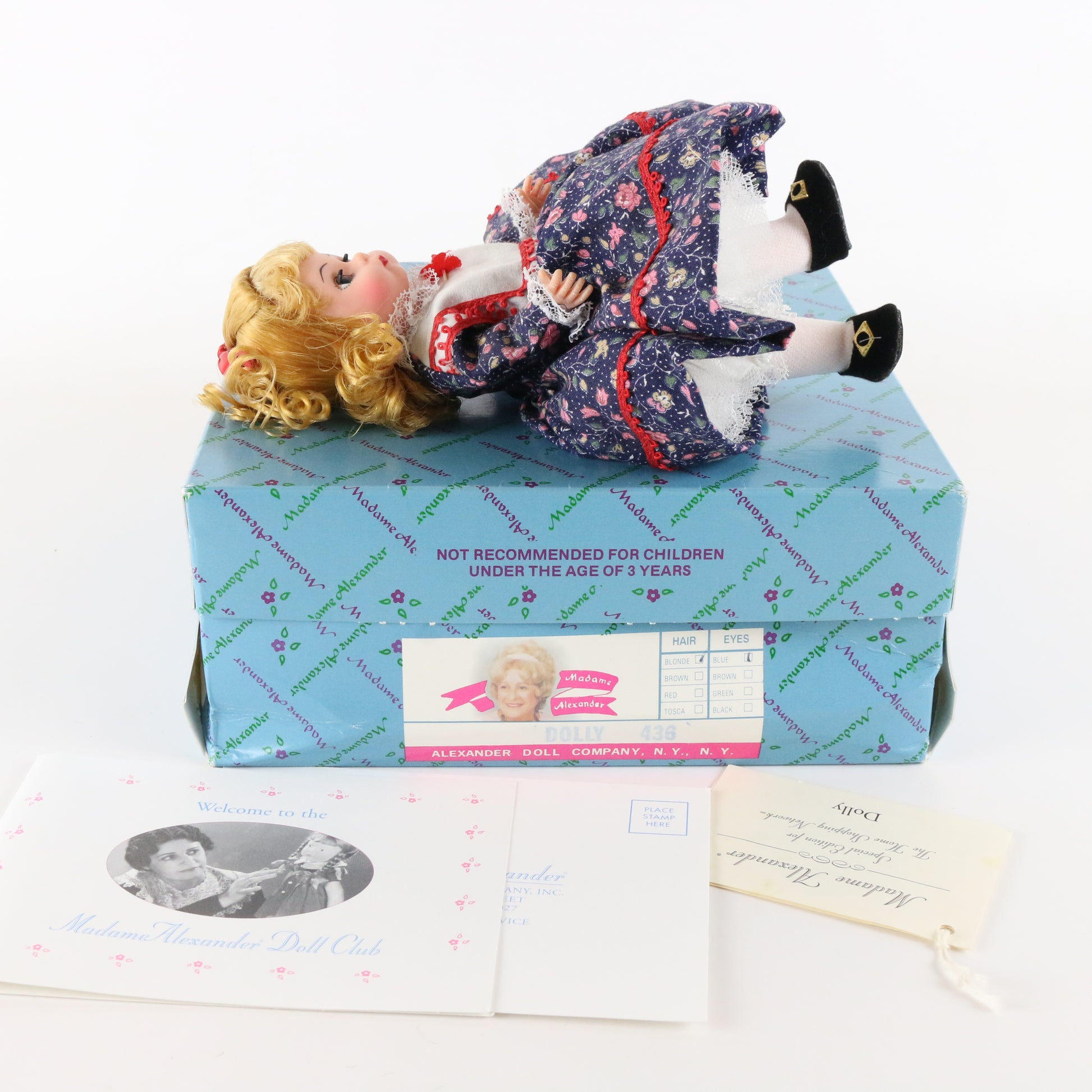 Dolly Madame Alexander Blonde Hair Blue Eyed Girl 8" Doll 436 W/ Box