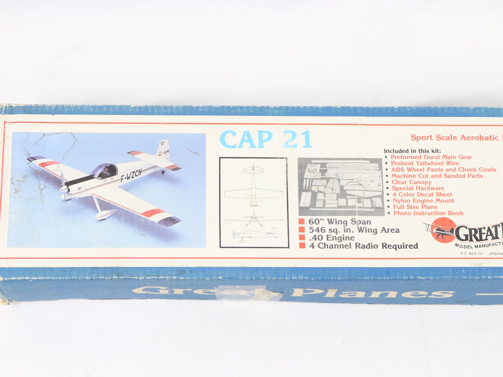Great Planes Cap 21 .40 Aerobatic 60" Wingspan Wood RC Kit