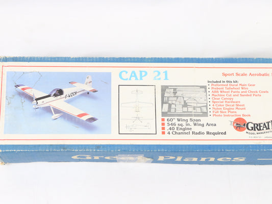 Great Planes Cap 21 .40 Aerobatic 60" Wingspan Wood RC Kit