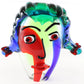 Italian Murano Glass Face Sculpture Art Bust Green Blue Red 10.5” 26cm