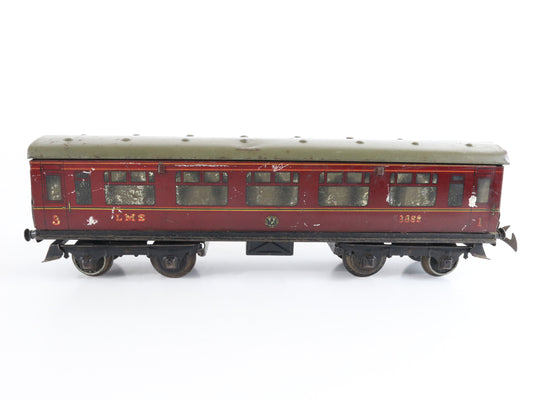 LMS 3888 Corridor Coach 1st 3rd Class Passenger Car Hornby Meccano O Tinplate detailed British passenger coach