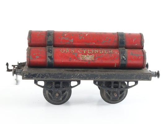LMS Gas Cylinder Wagon Freight Car Red Hornby Meccano O Model Train unique tanker wagon for British rail