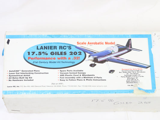 Lanier RC 17.5% Giles 202 46" Wing Span Aerobatic RC Plane Kit